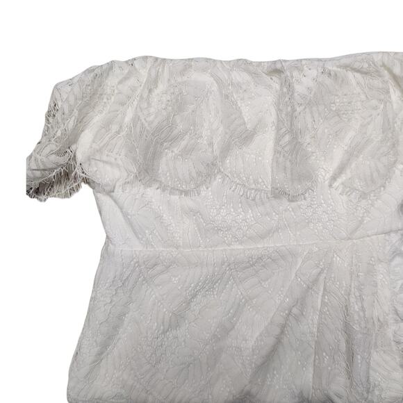 Lulus Olia White Lace Strapless Tulip Mini Dress - Picture 3 of 6